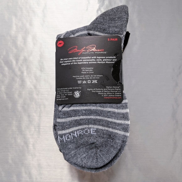 💗 Marilyn Monroe Crew Socks 5 Pair - Picture 6 of 9